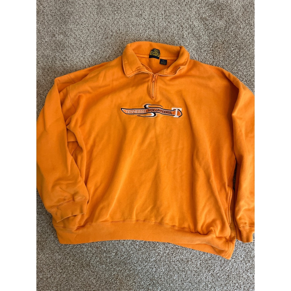 Tennessee Volunteers Men Quarter Zip Sweatshirt XXL Orange NCAA Embroidered Logo